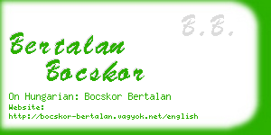 bertalan bocskor business card